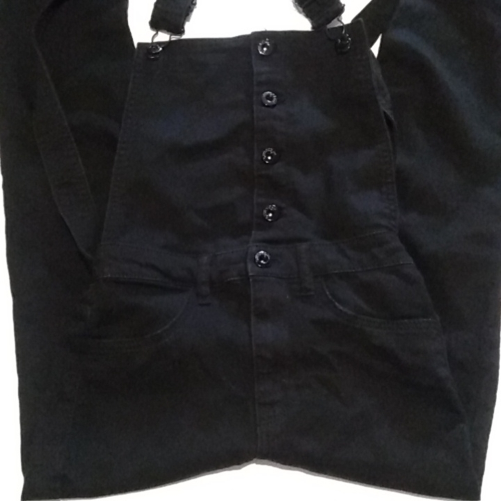 H&M DIVIDED WOMENS OVERALLS . DARK BLACK SIZE 2 . GREAT CONDITION !!!